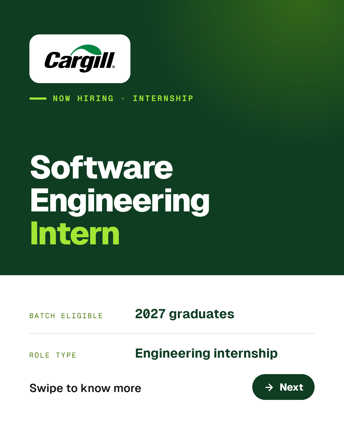 Cargill is hiring: Software Engineering Intern