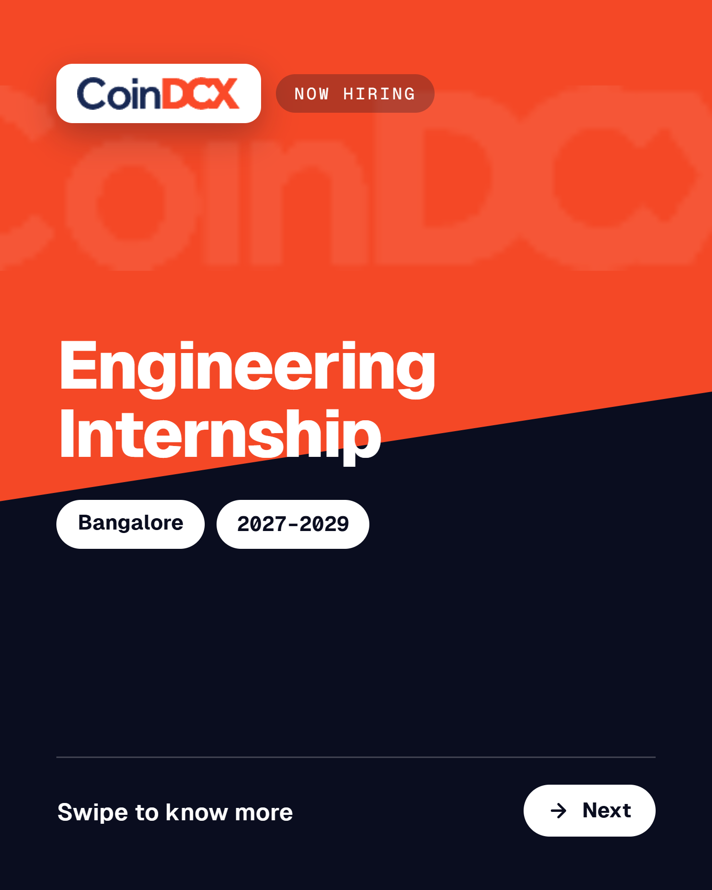 CoinDCX is hiring: Engineering Internship
